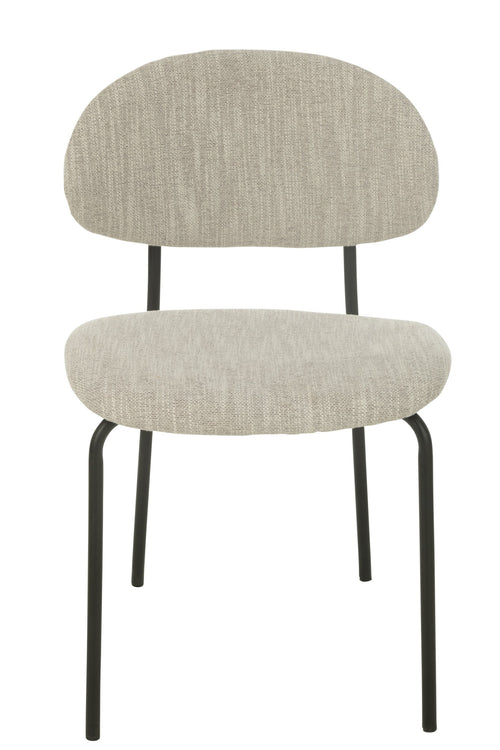 J-Line stoel - textiel/metaal - beige
