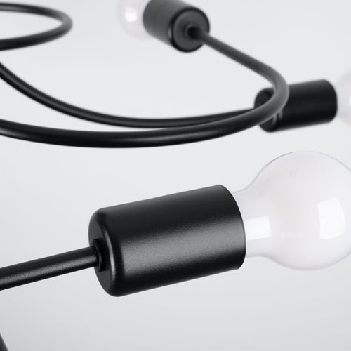 Sollux Lighting Kroonluchter LEVAR 8 zwart - 58x58x28cm