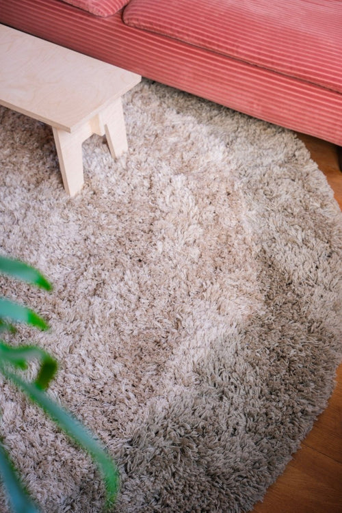 Interieur05 vloerkleed Pilo - hoogpolig - groen/beige - Ø240 cm