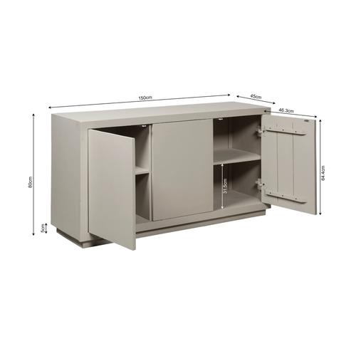 Starfurn  dressoir Brussel - beige - 45x150x80cm