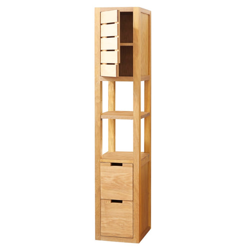 Tikamoon Massief eikenhouten kolomkast - Naturel - vtwonen shop