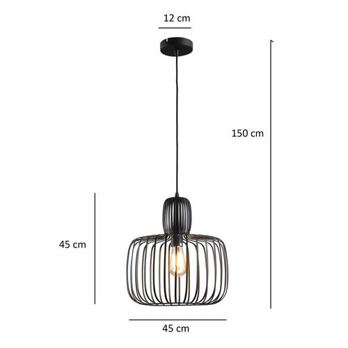 Freelight hanglamp Costola - 1 lichts - 45  x 150   cm - zwart - vtwonen shop