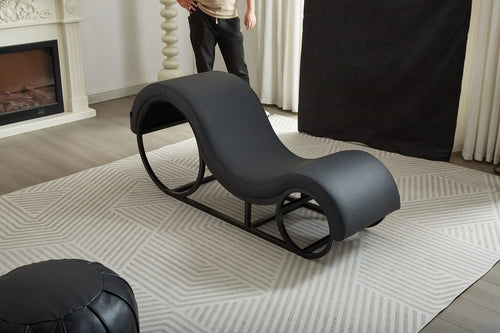 FurniLux Product Tantra Elysium - Tantra Stoel - Zwart - Synthetisch leer - Stijlvolle Bank voor Ontspanning - 163 x 43 x 68cm - vtwonen shop