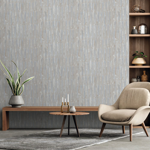 Sanders & Sanders behang houtlook blauw grijs - 53 cm x 10 m - 640068 - vtwonen shop