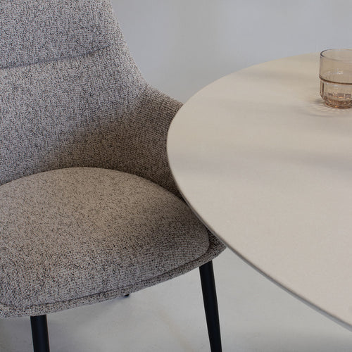 DÉJA Living Eetkamerstoel Noé - Taupe/Zwart - Zithoogte 47cm - Set van 2 - vtwonen shop