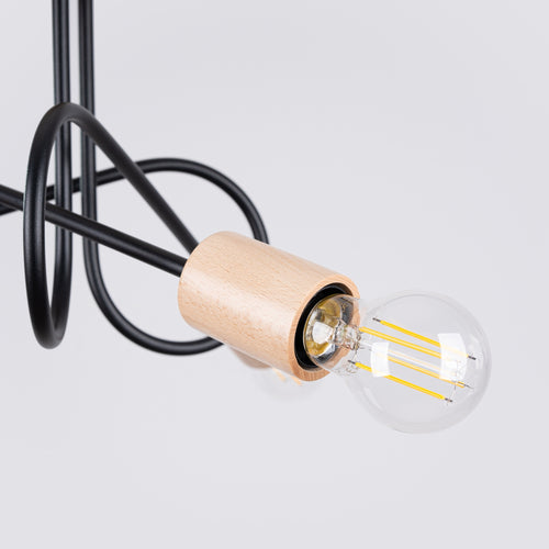 Sollux Lighting Kroonluchter EMBER 3 zwart - 14x56x26cm