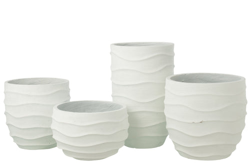 J-Line bloempot Golf + Buiten zand - steen - wit - extra large