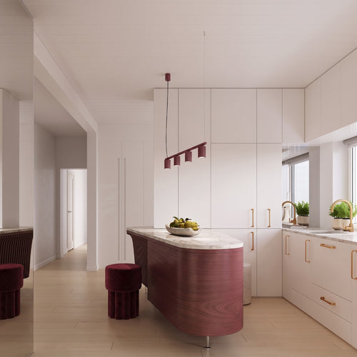 Sollux Lighting Kroonluchter RAYO 4 bordeaux - 122x6x208cm