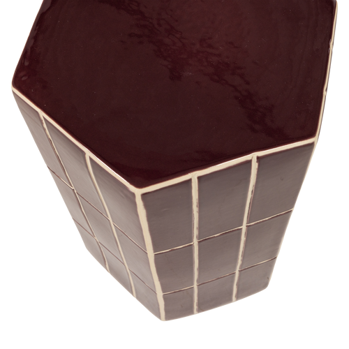 WOOOD decoratieve bijzettafel Plu - Keramiek - Paars - 42x30x26