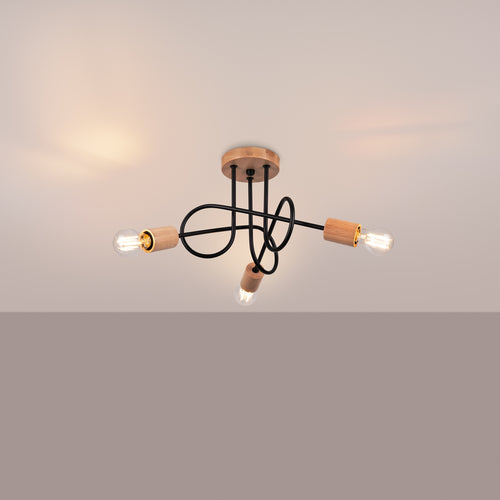 Sollux Lighting Kroonluchter EMBER 3 zwart - 14x56x26cm