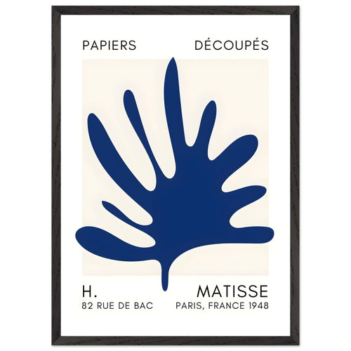 Artfulprints Poster met Lijst Matisse – Coral drift navy blue II   - 50x70 cm - Blauw