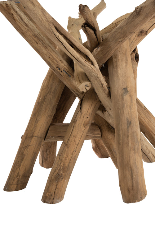 J-Line tafel Rond Takken - hout/glas - naturel - vtwonen shop