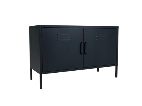 MaximaVida metalen TV lockerkast Finn 100 x 40 x 64 cm zwart - 1 schap - vtwonen shop