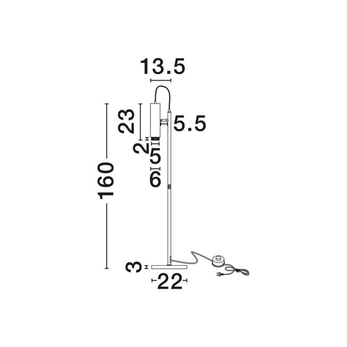 Nova Luce NESSI Werklamp, vloerlamp, zandkleurig zwart, gouden LED GU10 fitting 1x10W