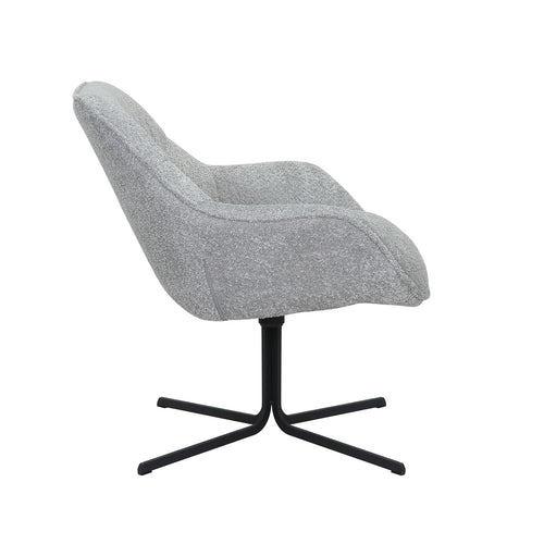 StarFurn Fauteuil Mila - Lichtgrijs Stof - Draaibaar - 79x80x81cm - vtwonen shop