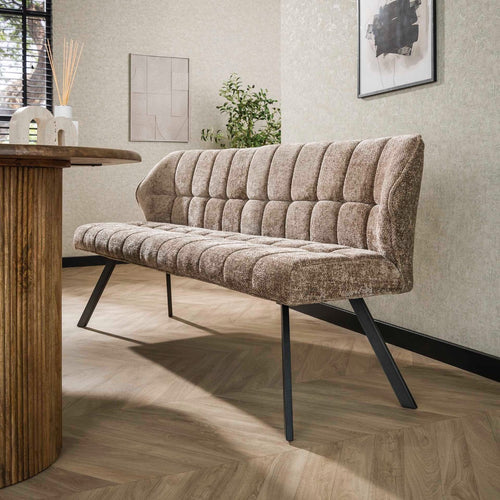 Giga Meubel Eetkamerbank Raster - Champagne - 180x59x84cm