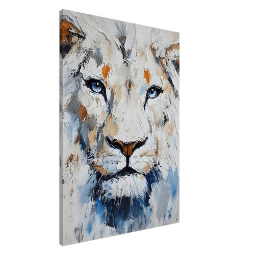 Artfulprints Canvas Abstract painted lion canvas - 75x100 cm - Grijs