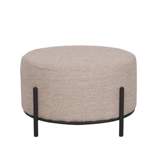 LABEL51 Poef Troy - Naturel Bouclé - 57x57x34cm