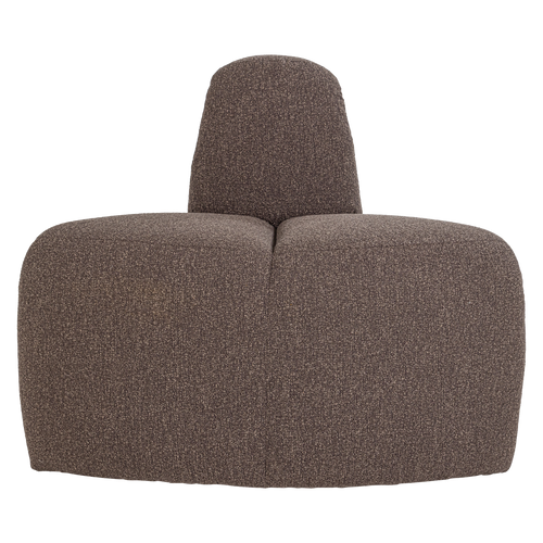 WOOOD eetbank hoek rond rugleuning Mojo - Bouclé - Bruin Melange - 83x100x74