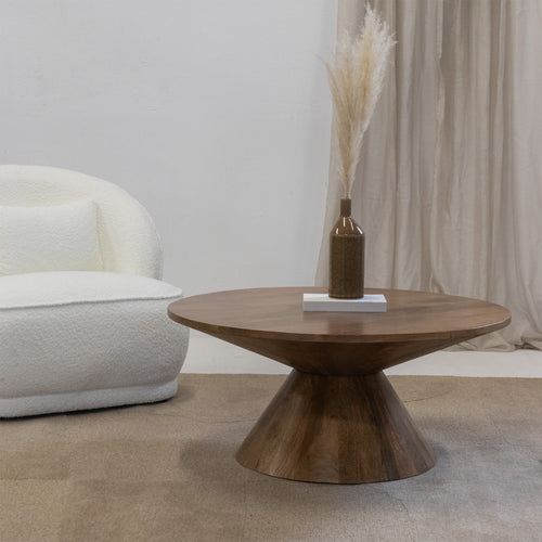 Giga Meubel Salontafel Sep - Rond - Mangohout - 90cm