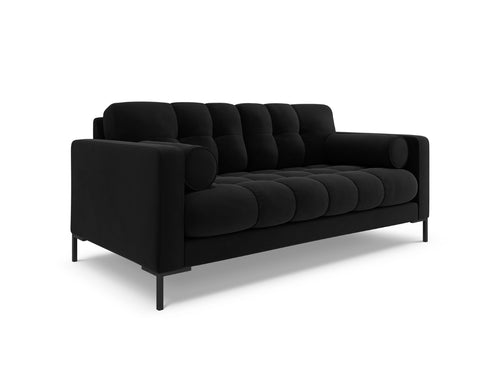 Cosmopolitan Design Bank Bali 2-zits, flueel, zwart - 96x152x75cm