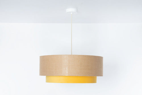 bpskoncept hanglamp Duo - jute & zonnegeel - Ø50 cm
