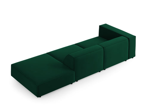 Cosmopolitan Design Rechte bank Arendal 4-zits, flueel, flessengroen - 102x262x70cm