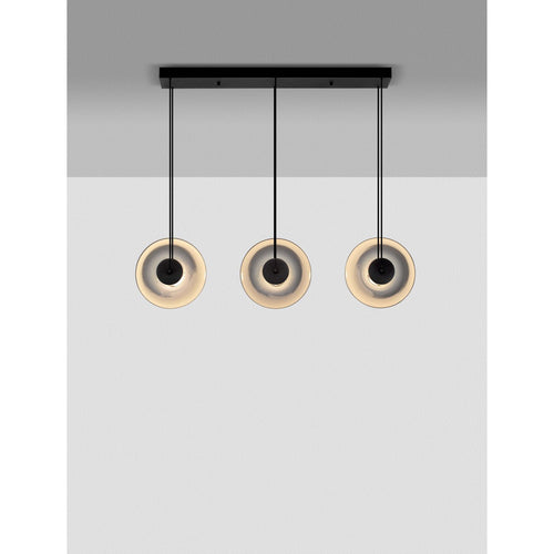Nova Luce BALLET Hanglamp voor aan het plafond, model Bar, Sandy Black, Smokey Grey, Triac dimbare LED, 24W, 660lm, 3000K
