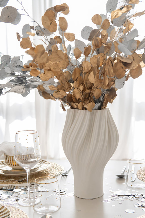 J-Line droogbloemen Eucalyptus - riet - zilver
