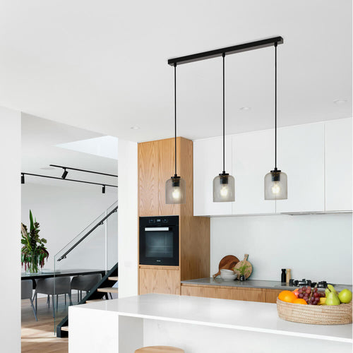 HOME DELUXE Hanglamp van glas SELINA - Rookgrijs