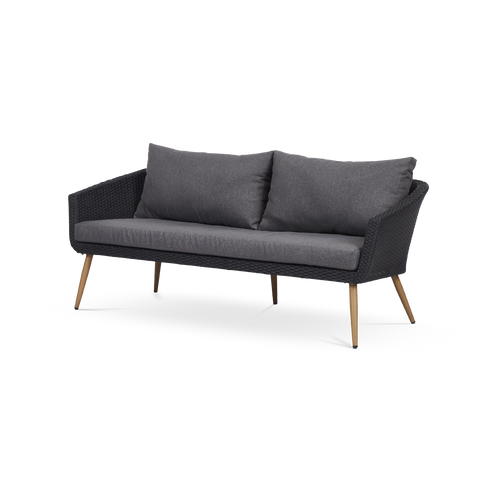 Lisomme Fien rotan tuinbank zwart - Met zitkussens - vtwonen shop