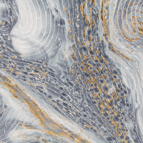 Art for the Home Canvas met handgeschilderde details - Marble effect - 70x50cm - Blauw/Goud - vtwonen shop