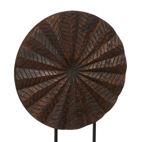 Mica Decorations Patula Decoratie Object met Vrijstaand Ontwerp - FSC 100% Gecertificeerd - Rond Decoratief Patroon - Bruin - L28 x B9 x H40 cm