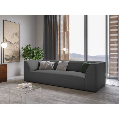 Cosmopolitan Design - Bank Siena 3-zits, structurele stof grijs - 92x232x69cm