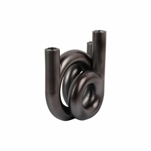 Present Time kandelaar Rings Medium - grijs - 18x12x20cm - vtwonen shop