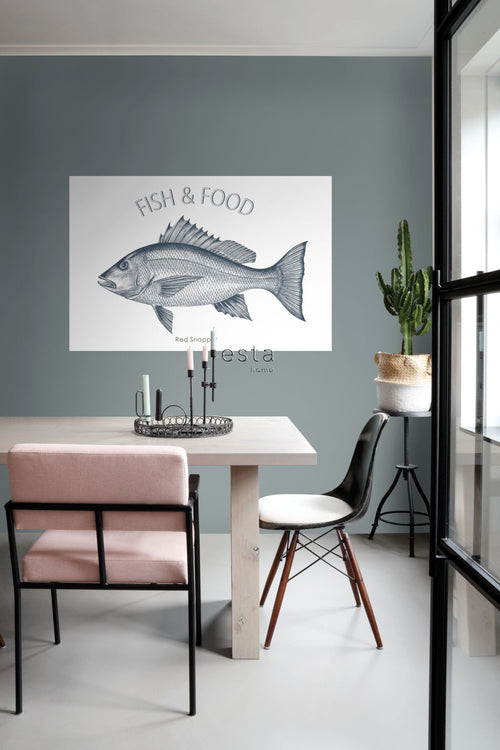 ESTAhome muursticker vis blauw - 145 x 97 cm - 159044