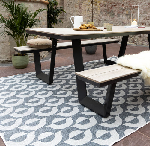 Buitenkleed Esta - Grijs/Wit - dubbelzijdig - EVA Interior - 160 x 230 cm - vtwonen shop