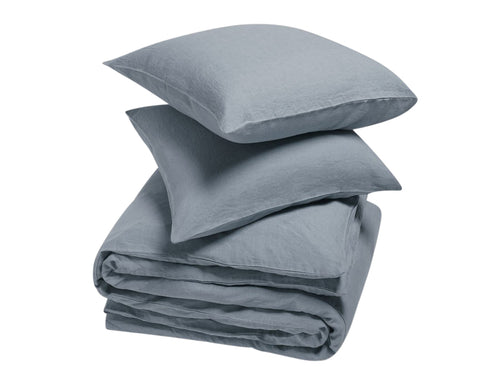 Yumeko dekbedovertrek gewassen linnen dusk blue 240x220 + 2/60x70 - vtwonen shop