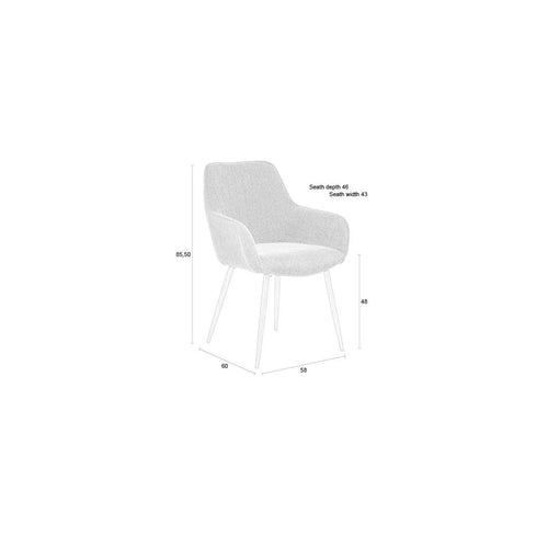 Housecraft Living Maud Eetkamerstoelen met armleuning Off-White - Set van 2 - vtwonen shop