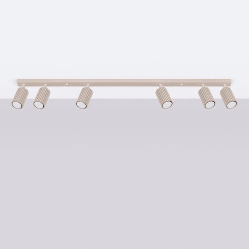 Sollux Lighting Plafondlamp KARBON 6L taupe - 117x6,5x16,5cm