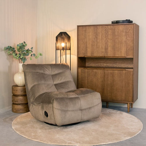 LABEL51 Relaxfauteuil Take It Easy - Taupe Stof - Draaibaar - vtwonen shop