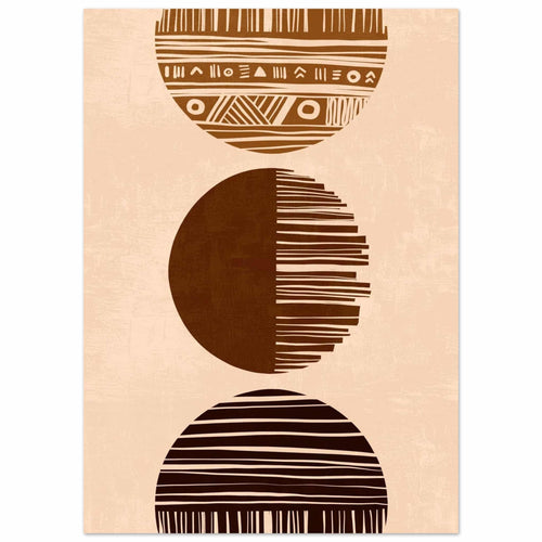 Artfulprints Poster Boho – Sun phases   - 50x70 cm - Bruin