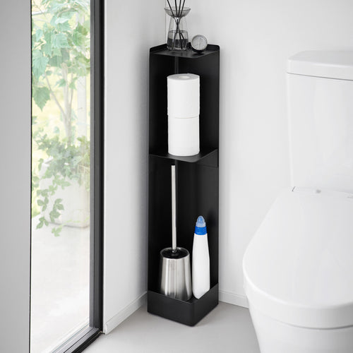 Yamazaki Tower Toiletrolhouder op wielen smal - Zwart - vtwonen shop