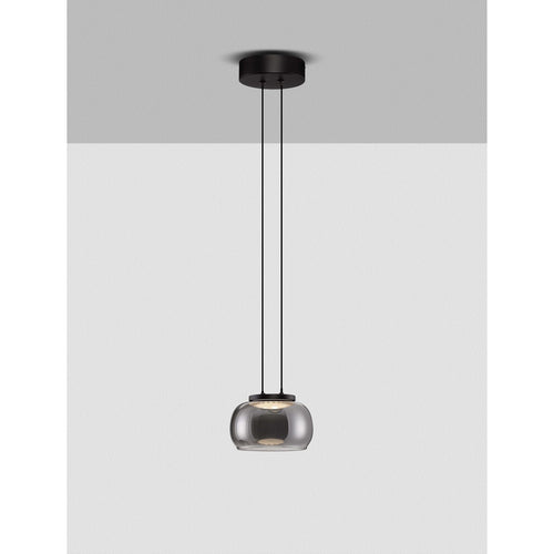 Nova Luce BIOS Slanke hanglamp voor aan het plafond, rookgrijs, matzwart, Triac dimbare LED 9W 628lm 3000K