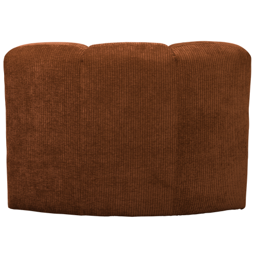 WOOOD eetbankje hoek met rugleuning Mojo - Ribstof - Roestbruin