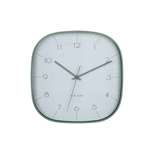 Karlsson wandklok Grato Cuadrado - groen - 4.3x29x29cm