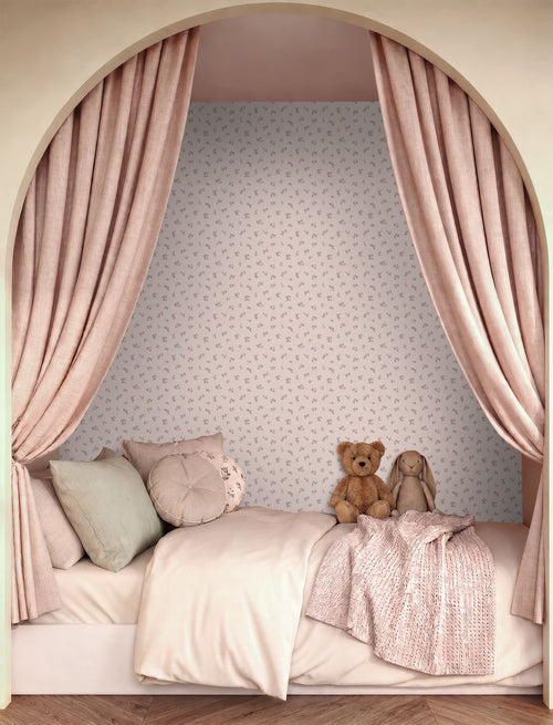 ESTAhome behang vintage bloemetjes paars - 50 x 900 cm - 132222