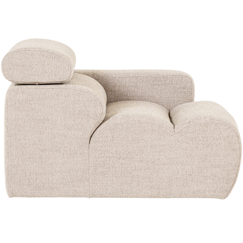 WOOOD 1-zits element bank arm rechts Novi - Polyester - Naturel - 86x109x113