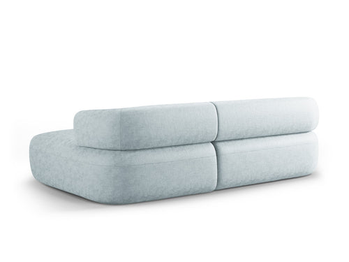 Micadoni rechter hoekbank Jenny 5-zits, chenille lichtblauw - 145x225x73cm
