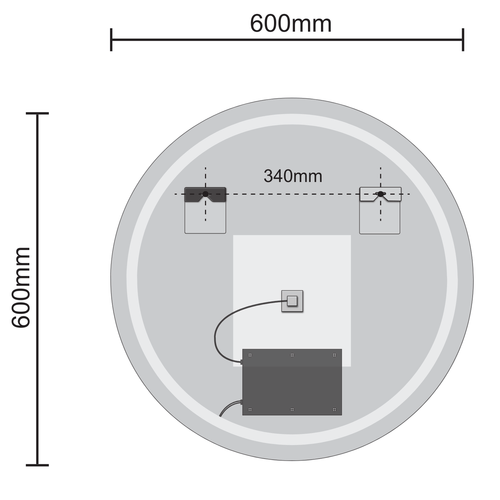 LOMAZOO badkamerspiegel Chicago - met LED verlichting & anti condens - rond - 60 cm